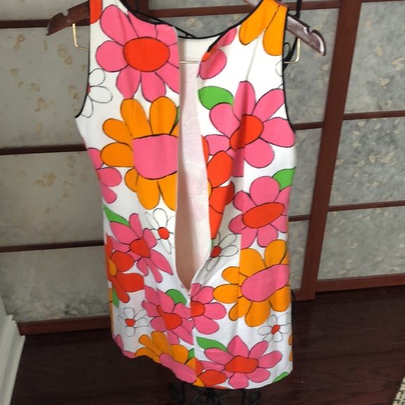 Vintage Retro Hippy Floral Vibrant A-Line Dress - (Sz. 4) - Picture 4 of 10